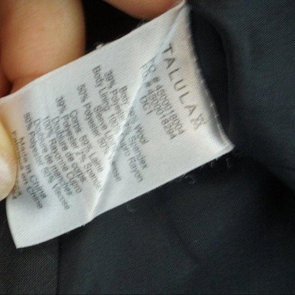 Talula size 8 black wool lined blazer - Picture 4 of 5